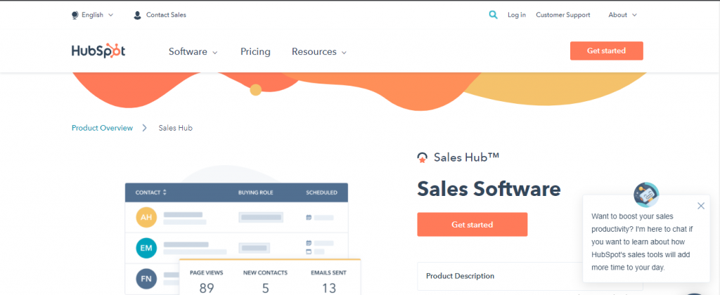 Программное обеспечение для помощников по продажам HubSpot Sales Hub Ai